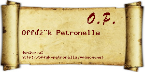 Offák Petronella névjegykártya